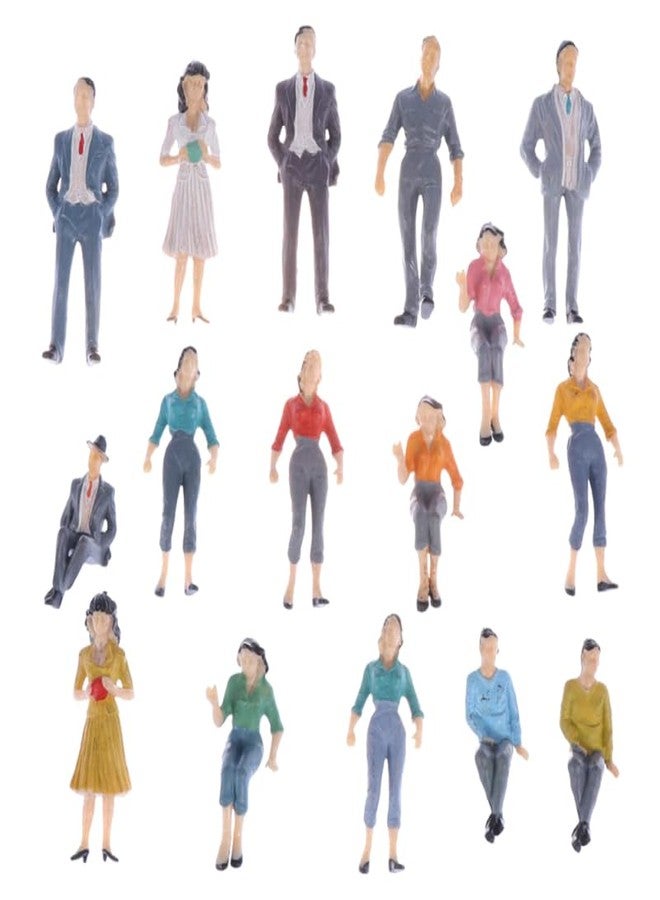 CORHAD 16Pcs Halloween Mini People Figurines Colorful Architectural Plastic Small Dollhouse Figures Sitting and Standing for Miniature Scenes Diorama for Kids Play - Image 1